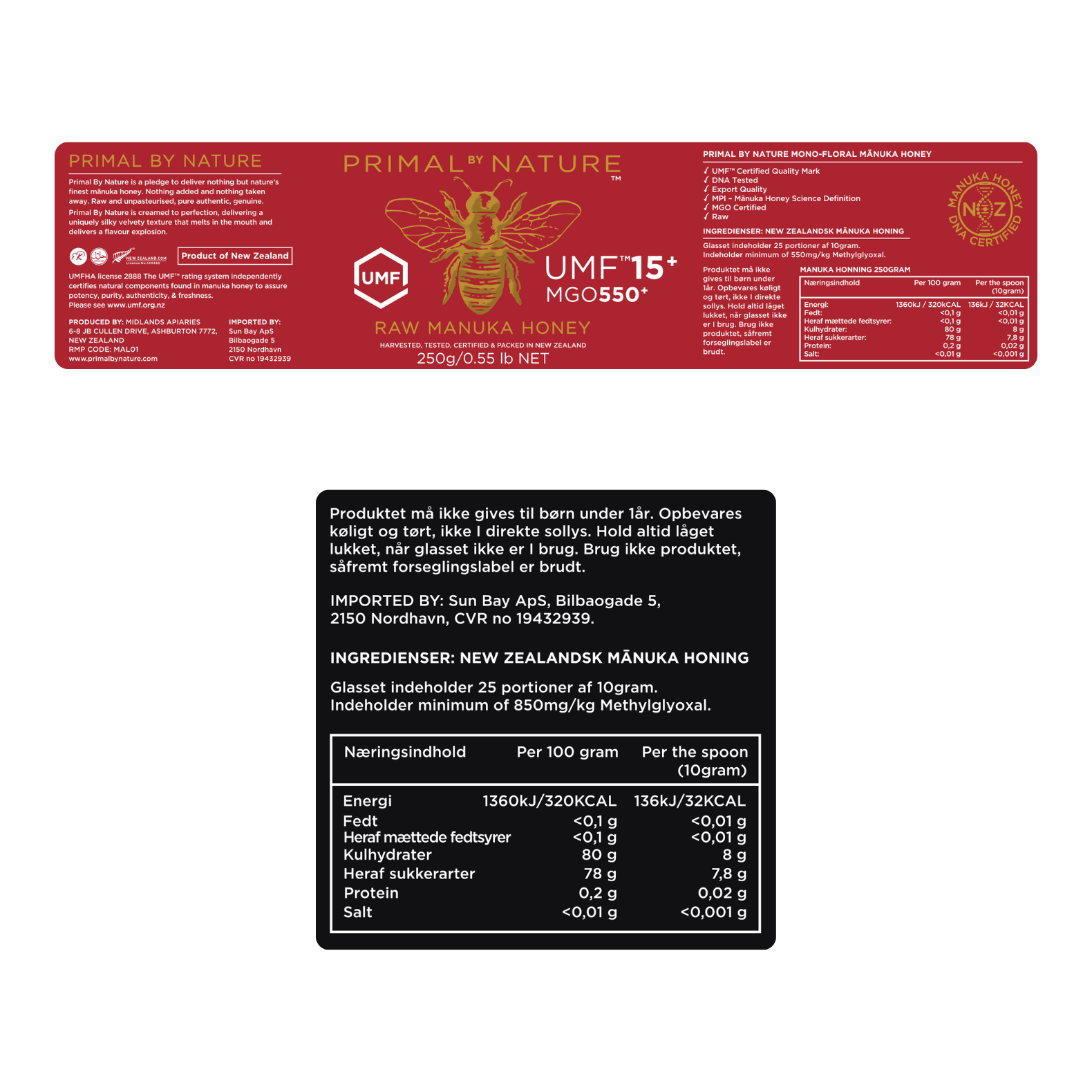 Manuka Honning - 250g  - UMF 15+ / MGO 550+